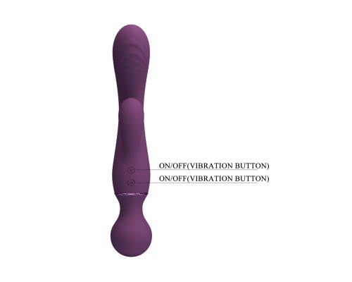 Сливовый двусторонний вибратор 2-в-1 All Rounder - кролик и wand
