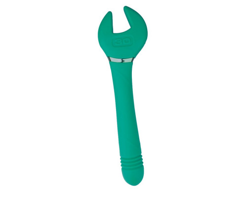 Заказать Зеленый двусторонний вибратор Key Control Massager Wand в форме гаечного ключа