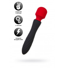 Черно-красный двусторонний вибромассажер Black Red - 21 см.