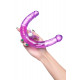 Заказать Фиолетовый двухсторонний фаллоимитатор с вибропулей - 35 см.