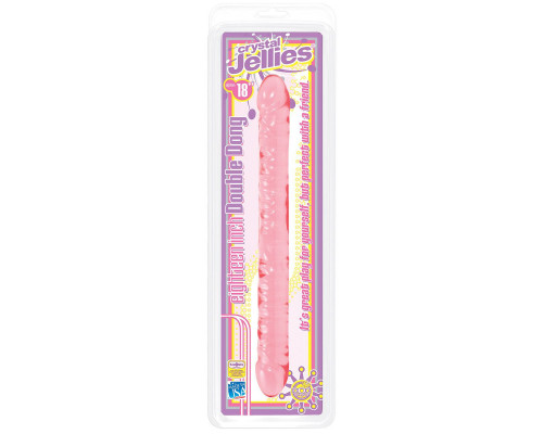 Заказать Розовый двухголовый фаллоимитатор Crystal Jellies - 45,7 см.