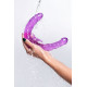 Заказать Фиолетовый двухсторонний фаллоимитатор с вибропулей - 35 см.