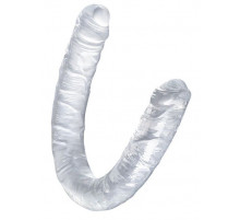 Прозрачный двухсторонний фаллоимитатор Double Dildo - 40 см.