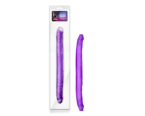 Фиолетовый двусторонний фаллоимитатор B Yours 16  Double Dildo - 40,6 см.