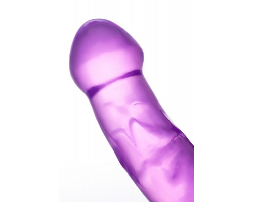 Заказать Фиолетовый двухсторонний фаллоимитатор с вибропулей - 35 см.