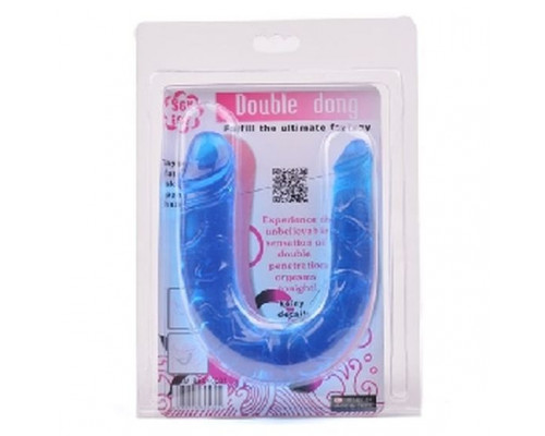 Заказать Голубой двухголовый фаллоимитатор Double Dong - 29,8 см.
