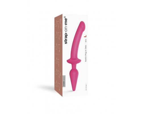 Заказать Розовый двусторонний фаллоимитатор Strap-On-Me Dildo Plug-In Switch size S