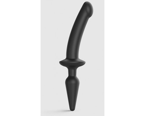 Заказать Черный двусторонний фаллоимитатор Strap-On-Me Dildo Plug-In Switch size S