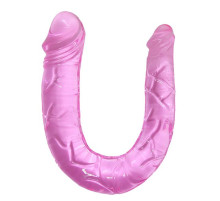 Двухголовый розовый фаллоимитатор - 29,8 см.