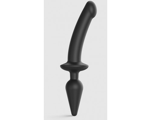 Заказать Черный двусторонний фаллоимитатор Strap-On-Me Dildo Plug-In Switch size L