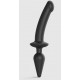 Заказать Черный двусторонний фаллоимитатор Strap-On-Me Dildo Plug-In Switch size L