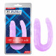 Заказать Фиолетовый двусторонний фаллоимитатор Hi-Rubber - 34 см.