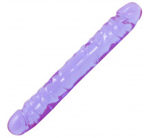 Двухсторонний фиалковый фаллос Crystal Jellies 12  Jr. Double Dong - 30,5 см.