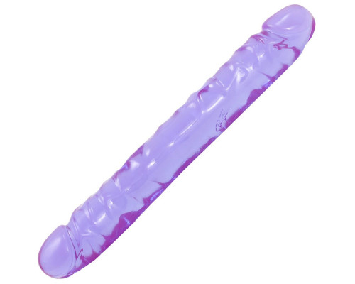 Заказать Двухсторонний фиалковый фаллос Crystal Jellies 12  Jr. Double Dong - 30,5 см.