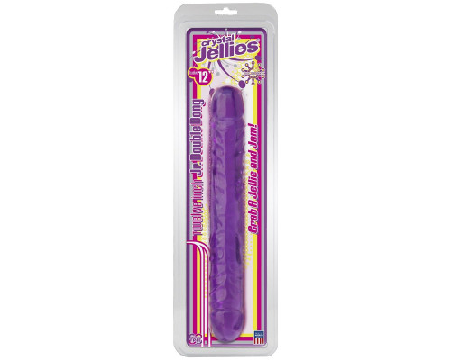 Заказать Двухсторонний фиалковый фаллос Crystal Jellies 12  Jr. Double Dong - 30,5 см.