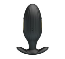 Черная анальная вибропробка с электростимуляцией Jefferson - 9,2 см.
