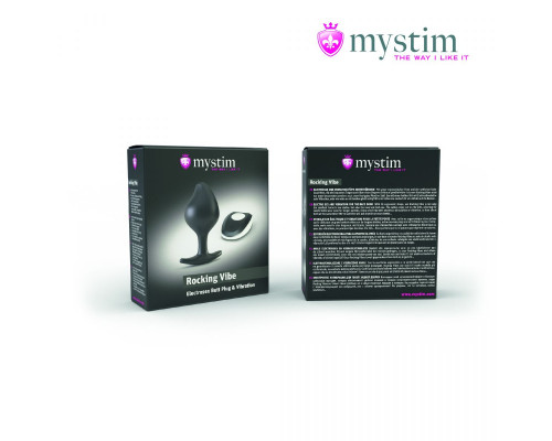 Заказать Черная пробка Mystim Rocking Vibe S с возможностью подключения к электростимулятору - 9,7 см.