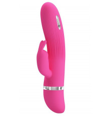 Розовый вибратор Ingram с электростимуляцией - 19,2 см.