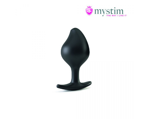 Заказать Черная пробка Mystim Rocking Vibe S с возможностью подключения к электростимулятору - 9,7 см.