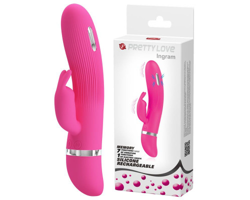 Заказать Розовый вибратор Ingram с электростимуляцией - 19,2 см.