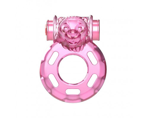 Заказать Розовое эрекционное кольцо с вибрацией Pink Bear
