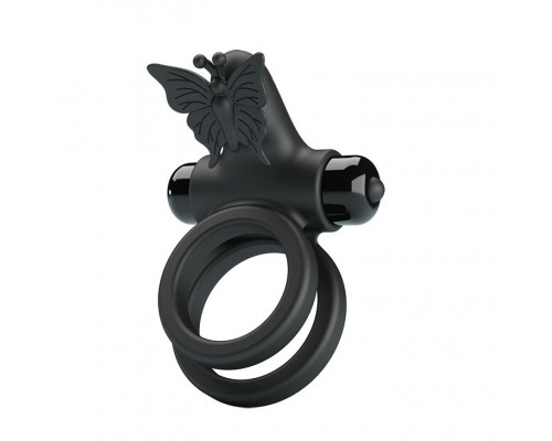 Заказать Черное эрекционное виброкольцо Passionate Ring IX