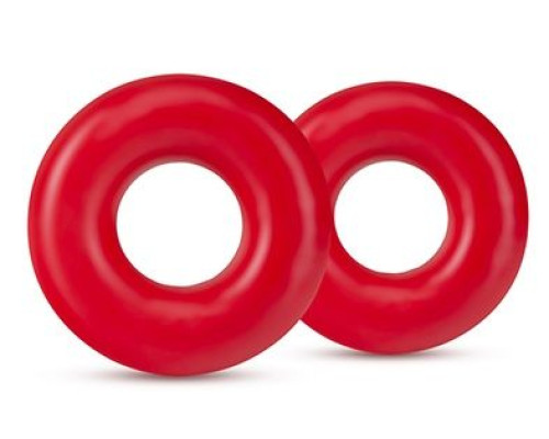 Заказать Набор из 2 красных эрекционных колец DONUT RINGS OVERSIZED