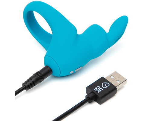 Заказать Голубое эрекционное виброкольцо Happy Rabbit Rechargeable Rabbit Cock Ring