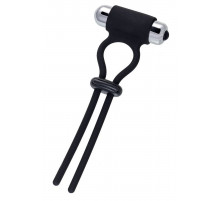 Черное эрекционное лассо на пенис Jat