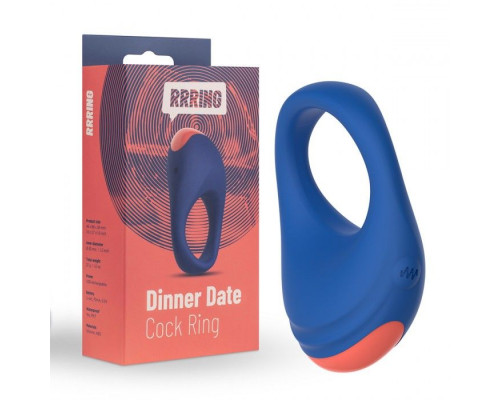 Заказать Синее эрекционное кольцо RRRING Dinner Date Cock Ring