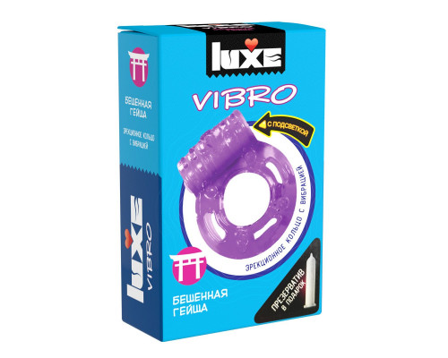 Заказать Фиолетовое эрекционное виброкольцо Luxe VIBRO «Бешеная Гейша» + презерватив Заказать Фиолетовое эрекционное виброкольцо Luxe VIBRO «Бешеная Гейша» + презерватив