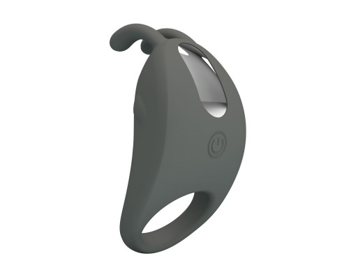 Серое эрекционное кольцо с вибрацией Master Ring