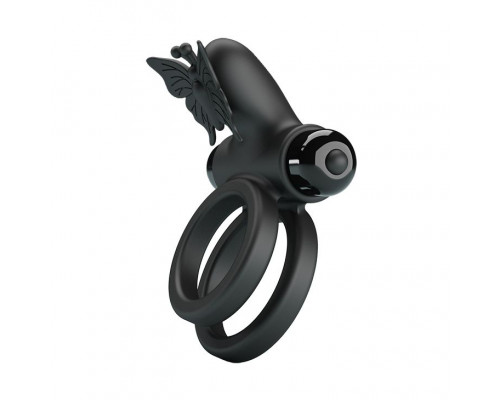 Заказать Черное эрекционное виброкольцо Passionate Ring IX