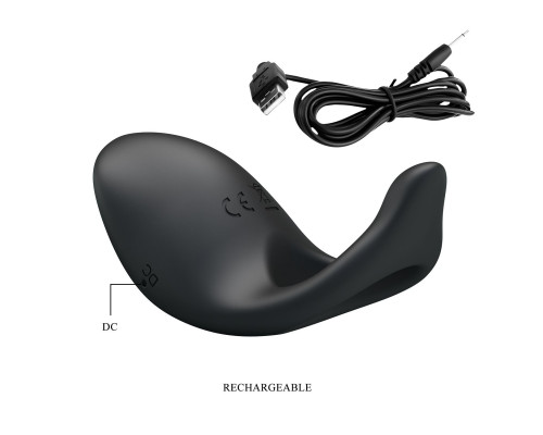 Заказать Черное перезаряжаемое эрекционное кольцо Gemma