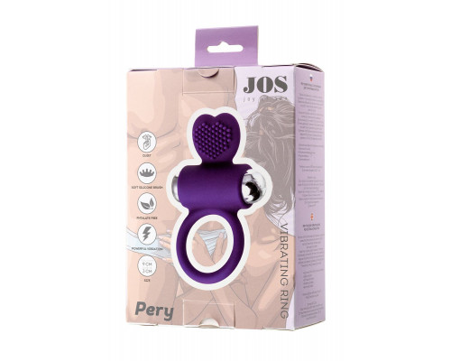 Заказать Фиолетовое виброкольцо с ресничками JOS PERY