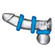 Заказать Комплект из трех голубых эрекционных колец 3-Pack Ribbed Rider Cock Ring Set