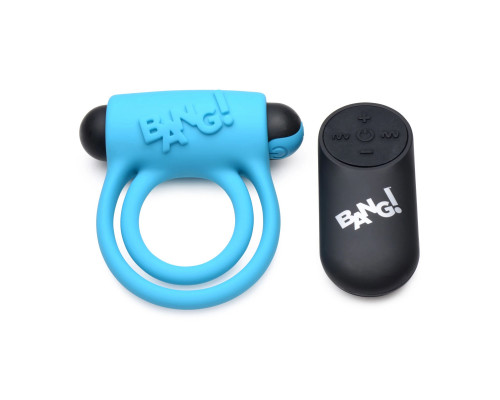 Заказать Голубое эрекционное виброкольцо 28X Remote Control Vibrating Cock Ring   Bullet