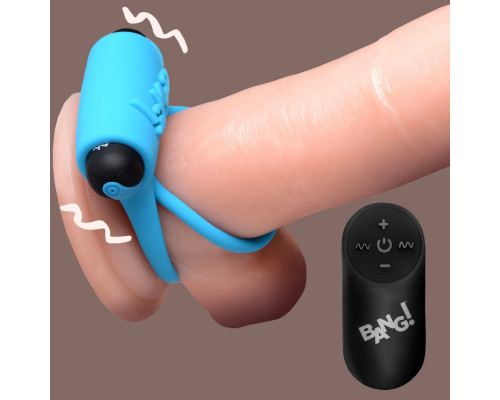 Заказать Голубое эрекционное виброкольцо 28X Remote Control Vibrating Cock Ring   Bullet