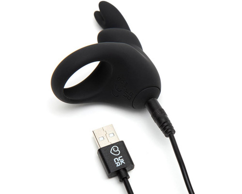 Заказать Черное эрекционное виброкольцо Happy Rabbit Rechargeable Rabbit Cock Ring