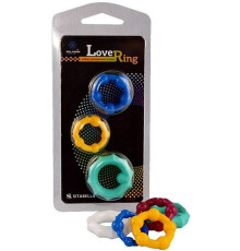Набор из 3 цветных эрекционных колец Love Ring