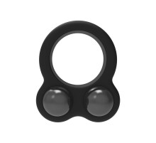 Черное эрекционное кольцо с утяжелителями Cockring Dual Weight