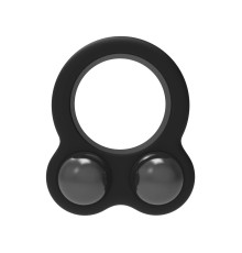 Черное эрекционное кольцо с утяжелителями Cockring Dual Weight