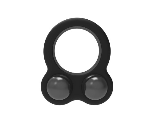 Черное эрекционное кольцо с утяжелителями Cockring Dual Weight