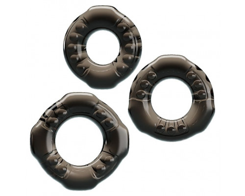 Набор из 3 эластичных дымчатых эрекционных колец