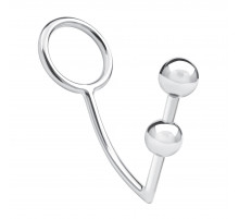 Кольцо на пенис с анальным стимулятором Two Bead Stainless Steel Anal Hook   Cock Ring