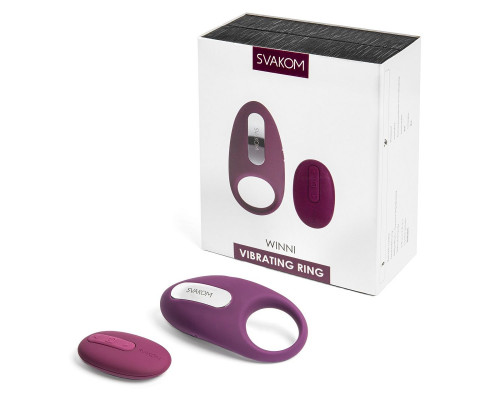 Заказать Фиолетовое эрекционное кольцо Winni с вибрацией и пультом ДУ