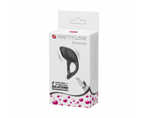 Заказать Черное перезаряжаемое эрекционное кольцо Gemma