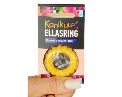 Цветное рельефное эрекционное кольцо Ellasring