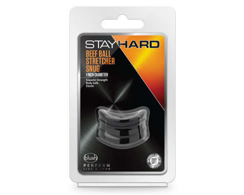 Черное эрекционное кольцо на мошонку Beef Ball Stretcher Snug