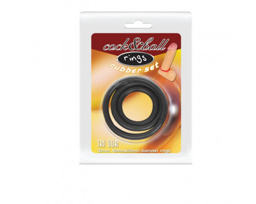 Заказать Набор из 3 чёрных колец различного диаметра